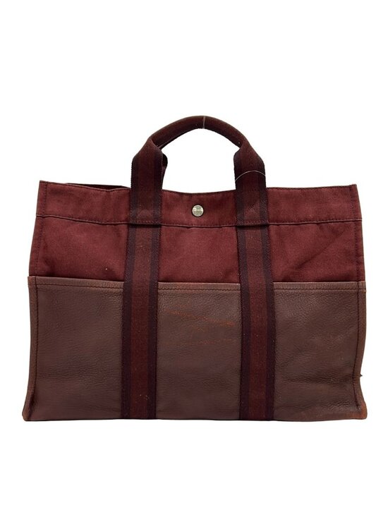 Hermes Handbags - Hermes Tote Fourre Tout MM Half Leather Bordeaux